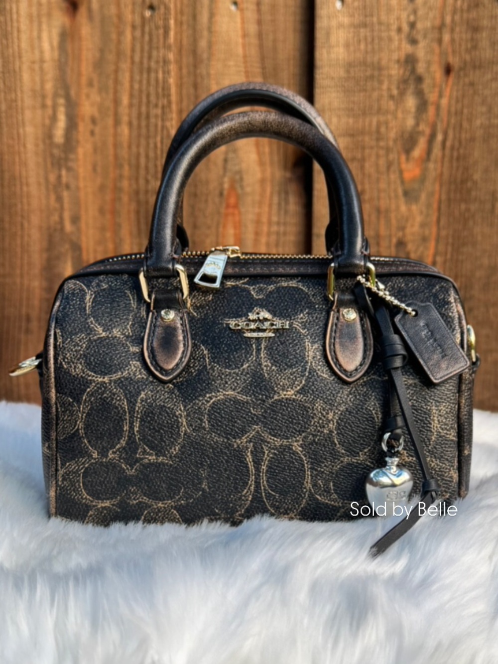 NWT Coach Mini Rowan Crossbody Bag In Loved Signature Canvas With Charms